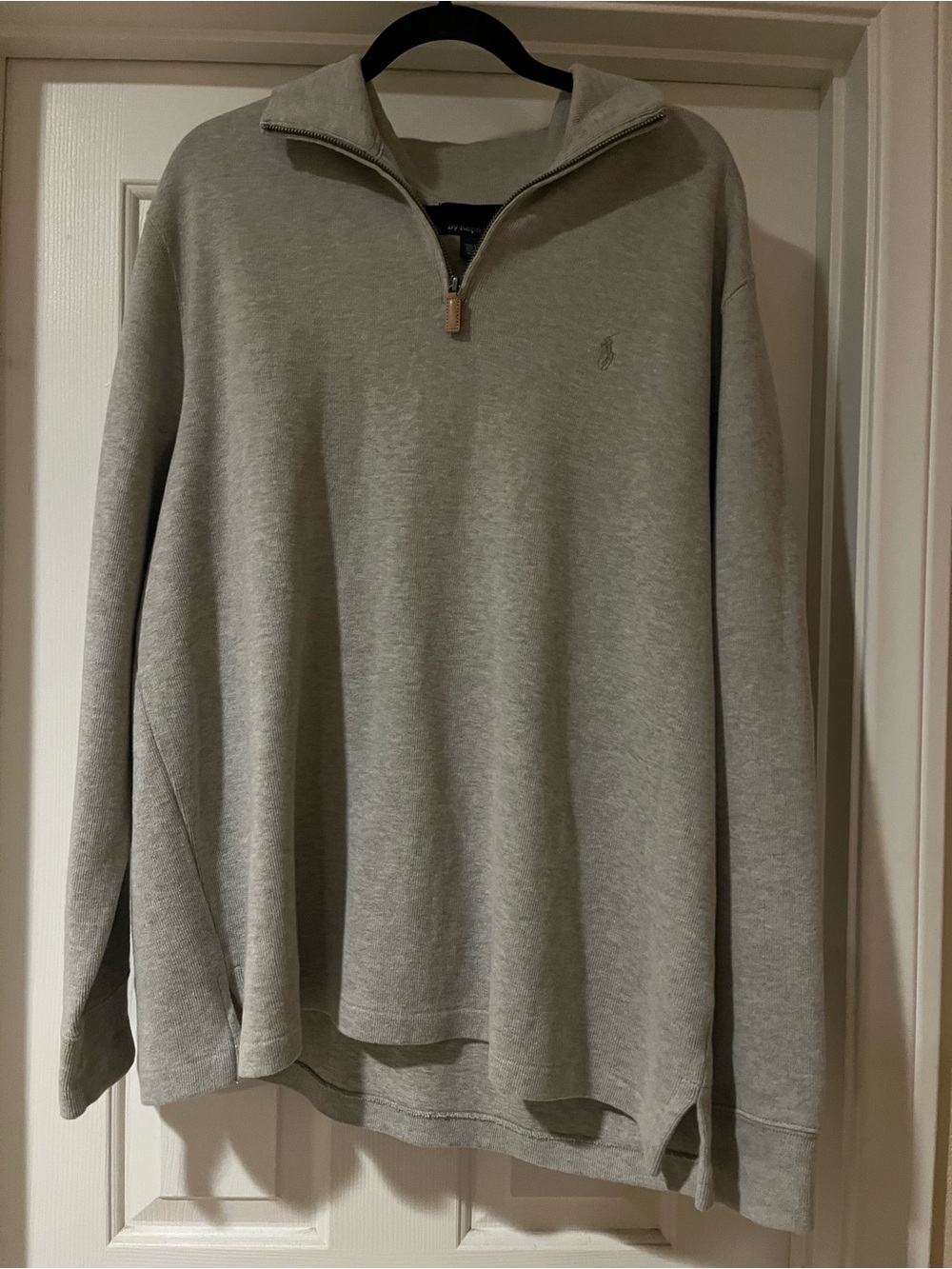 Polo by Ralph Lauren Light Gray Quarter-Zip Sweater
